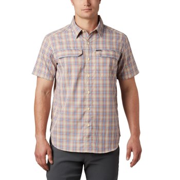 Columbia Silver Ridge 2.0 Multi Plaid Short Sleeve, Camisa Coral Oscuro Para Hombre | 237519-XZY